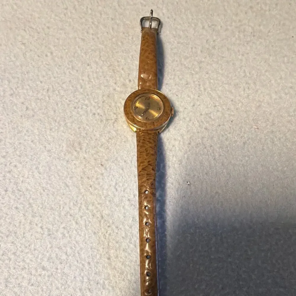 Timex Women's Quartz Analog Watch Gold Dial Gold Tone Case needs battery
